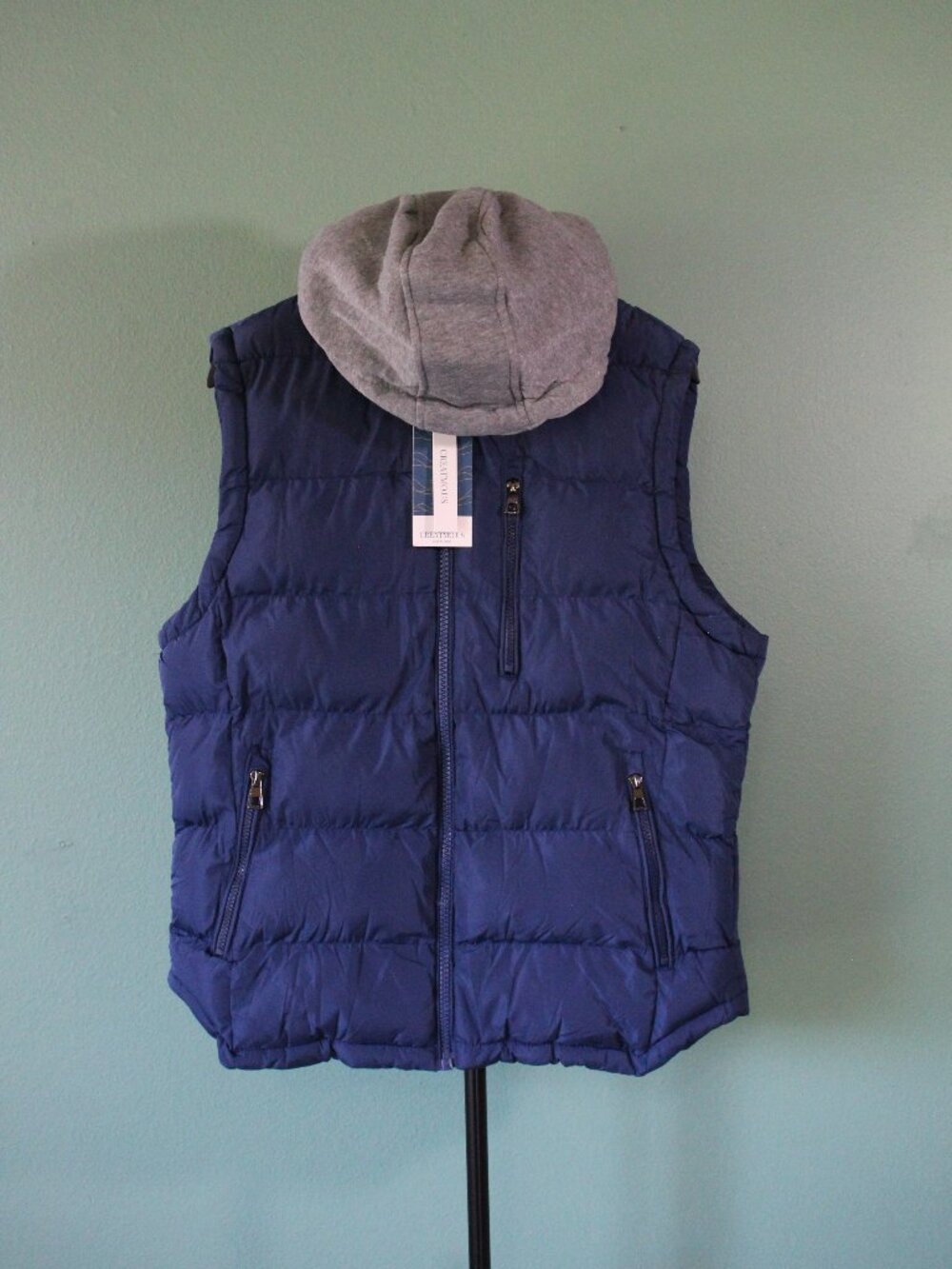 Men's Outdoor Winter Vest Outerwear Removable Hooded Puffer